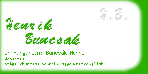 henrik buncsak business card